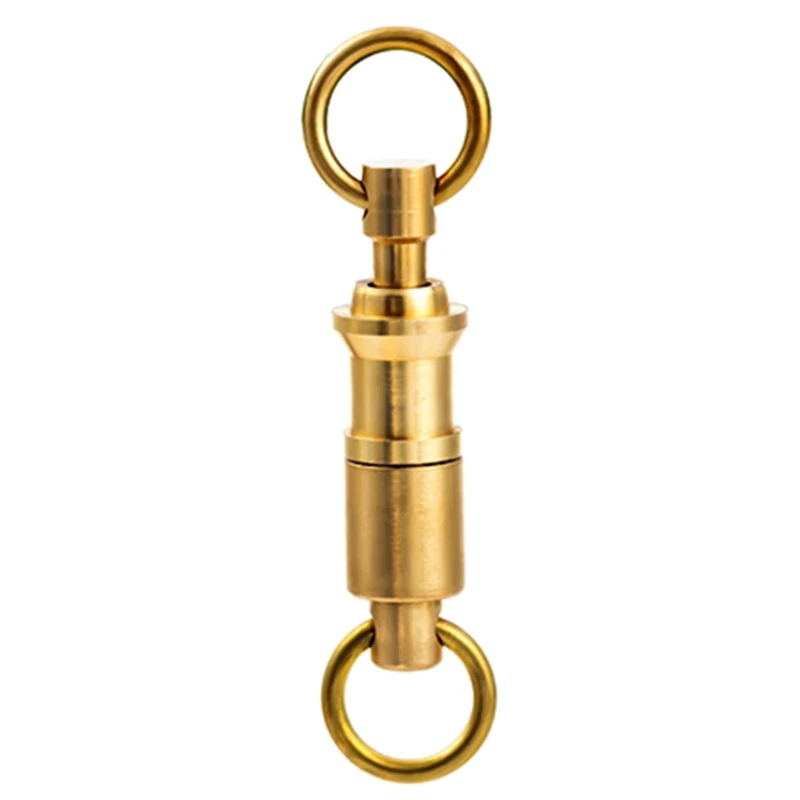 

Quick Release Brass Keychain Double Spring Split Seperate Chain Lock Holder