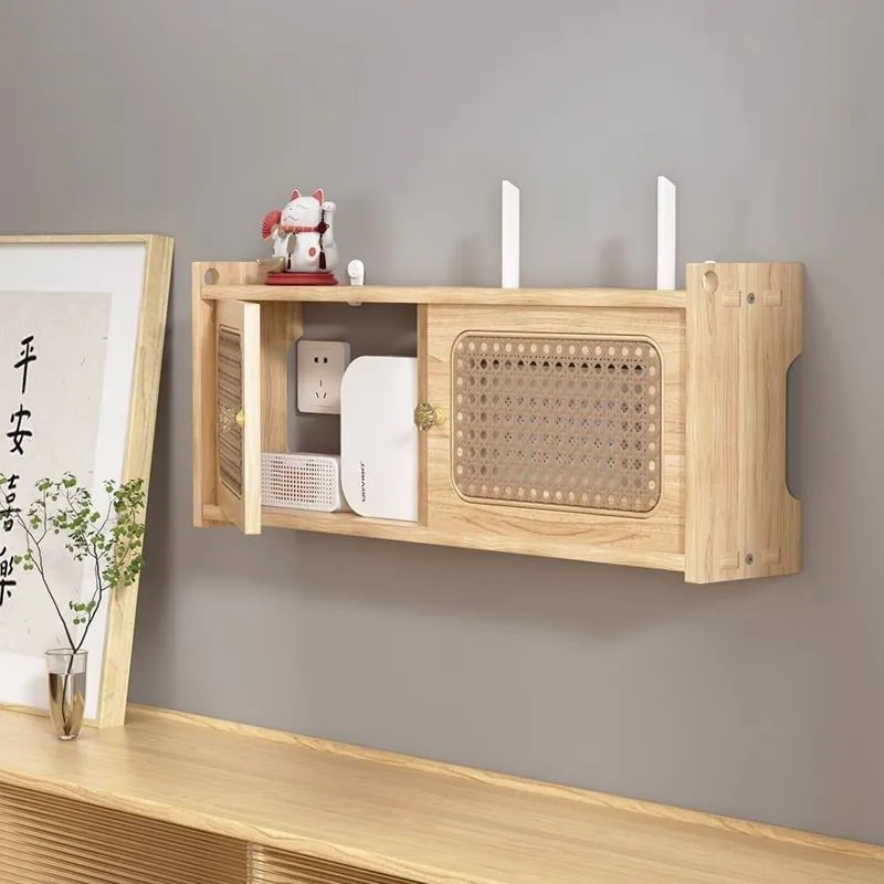 

Стеллаж для размещения маршрутизатора Ящик для хранения Настенный неперфорированный стеллаж для хранения ТВ-приставки Настенный кронштейн для хранения Wi-FiZG474