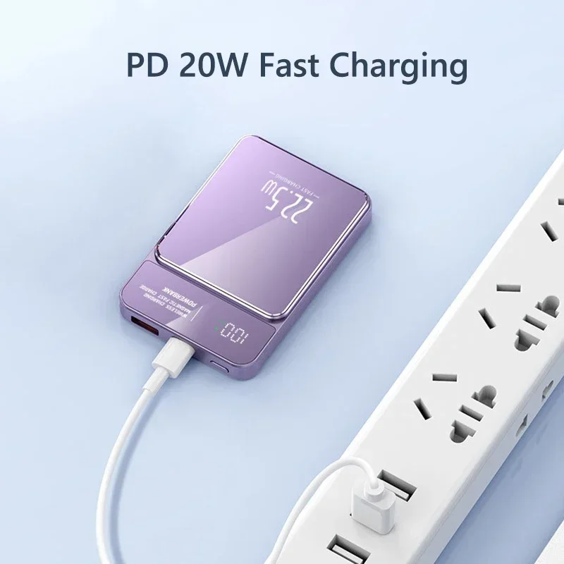 بنك الطاقة المغناطيسي 30000mAh 20W شاحن لاسلكي سريع آيفون 15 14 13 12 سامسونج S23 S22 Xiaomi بطارية محمولة Powerbank #3