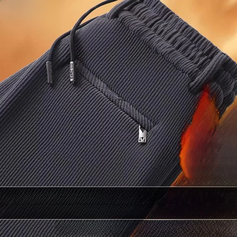 

Мужские повседневные вельветовые брюки на флисовой подкладке, свободный крой, прямые штанины, на молнии, рабочая одежда, осенне-зимние, удобные брюки