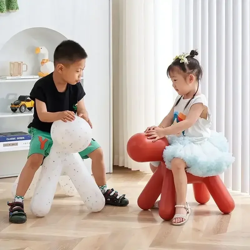 Creative Cartoon Dog Style Stools Plastic Footstool Removable Shoe Changing Stool Portable Interior Small Furniture For Home