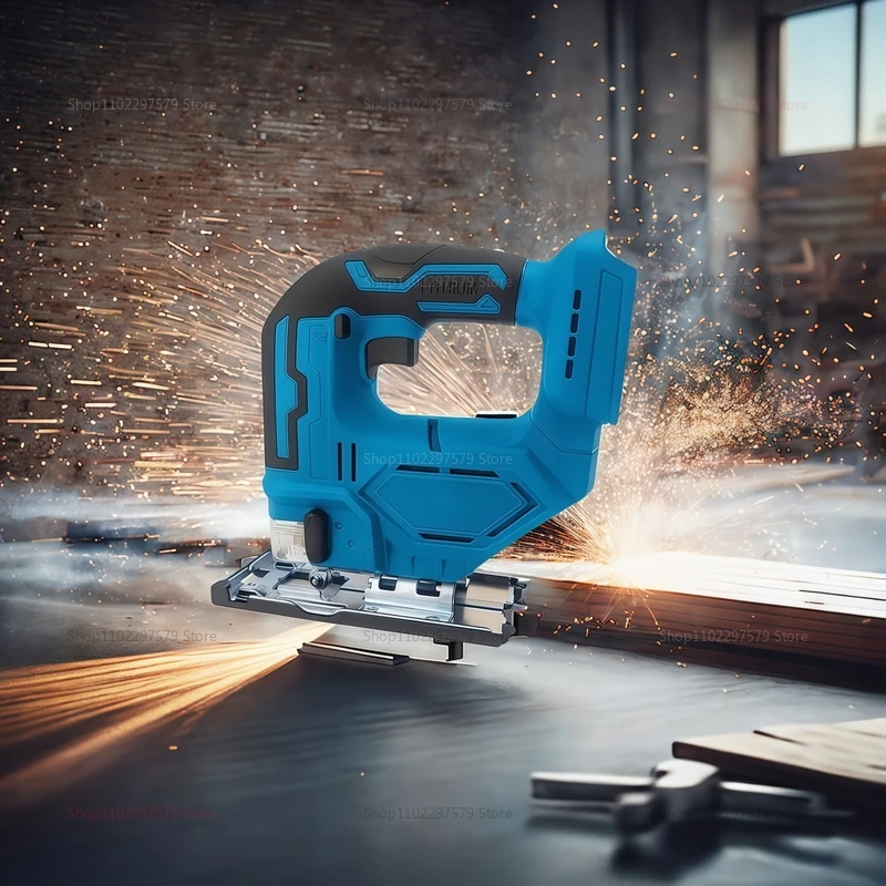 3000RPM Cordless Electric Jigsaw Compact Multi-Function Power Tool for Carpentry and Home DIY 18V Battery Not Included
