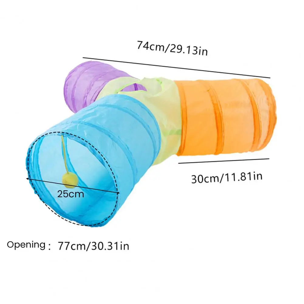 Cat Tunnel with Wire Skeleton Support High Elastic Steel Wire Frame Cat Tunnel High Elastic Steel Wire Frame Y-shaped for Cats