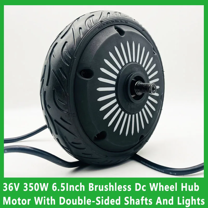 

36V 350W 6.5Inch Brushless Dc Wheel Hub Motor With Double-Sided Shafts And Lights, Suitable For Little Dolphin Brake Motor