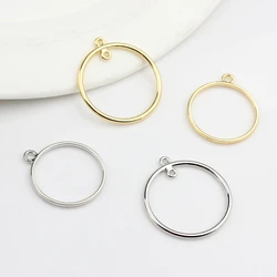 Zinc Alloy Round Circle Charms Bezel Metal Frame Pendant Setting Cabochon Setting 10pcs/lot Diy Earrings Accessories