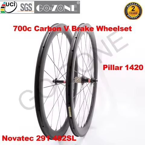 Rim Brake 700c Carbon Wheelset 26mm U Shape Clincher Tubeless Tubular Novatec 291 482SL Pillar 1420 Carbon Road Novatec Wheels