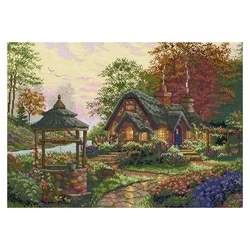 Joy Sunday Cross Stitch Kit Wishing Lodge 11CT 14CT Printed Cross Stitch Embroidery Kits Set Crosstitch Kit Needlework
