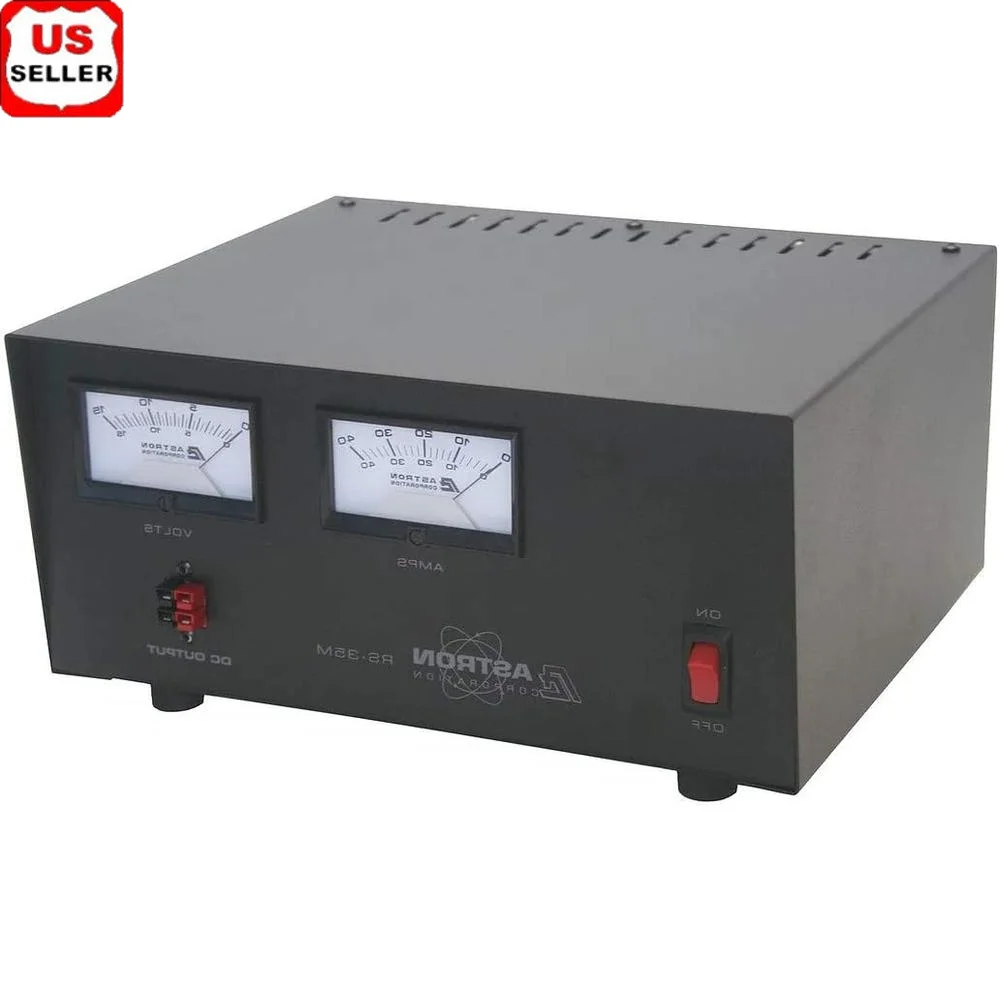 Desktop Linear Power Supply 13.8VDC 25A Continuous 35A Peak Power Terminal Anderson Power Poles Voltage Amperage Meters 1/4