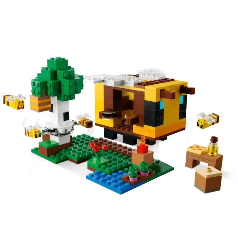 254 قطعة اللبنات الإبداعية كوخ النحل لتقوم بها بنفسك العالم مع أرقام تجميع الطوب لعبة هدية للأطفال الأطفال