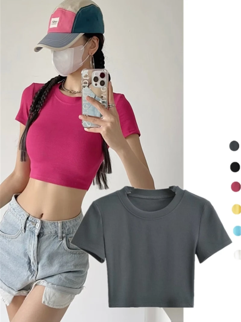 

Футболка Slim Fit ort Sve с высокой талией, круглая, Ne Color Street Sle Boredom Buster, женский модный повседневный топ