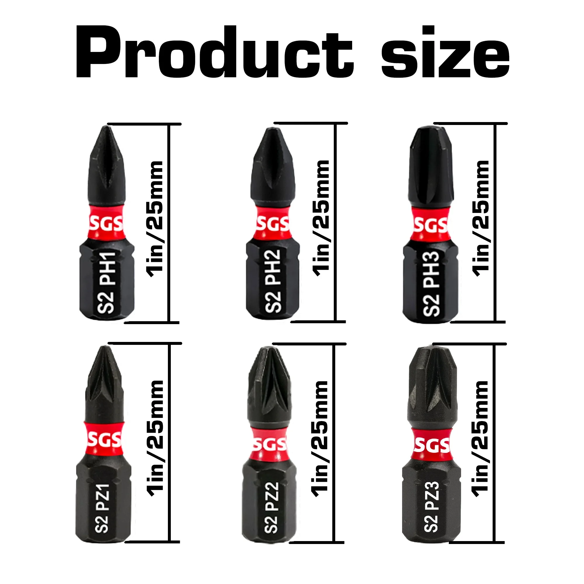 30-teiliges Set aus 25-mm-S2-Stahl-Schraubendreher-Bits, stoßfest, erhältlich in den Ausführungen PH Phillips Kreuzschlitz PH1 PH2 PH3 oder PZ Pozidriv Sternschlitz PZ1 PZ2 PZ, 0,15 kg schwere Ausführungen verfügbar, 1/4-Zoll-Sechskantschaft, wird mitgeliefert. – Detail 5