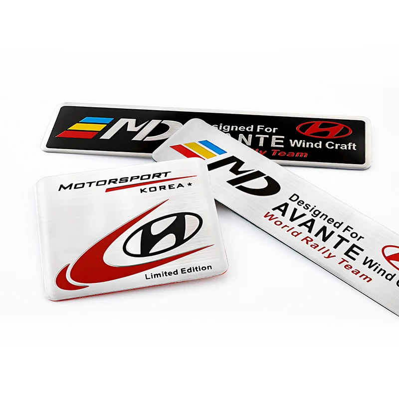 سيارة التصميم ملصق ثلاثية الأبعاد الألومنيوم الذيل شعار شارة الجسم ملصق مائي لشركة هيونداي جينيسيس N-LINE I10 I20 I30 I40 IX20 IX35 كونا جيتز