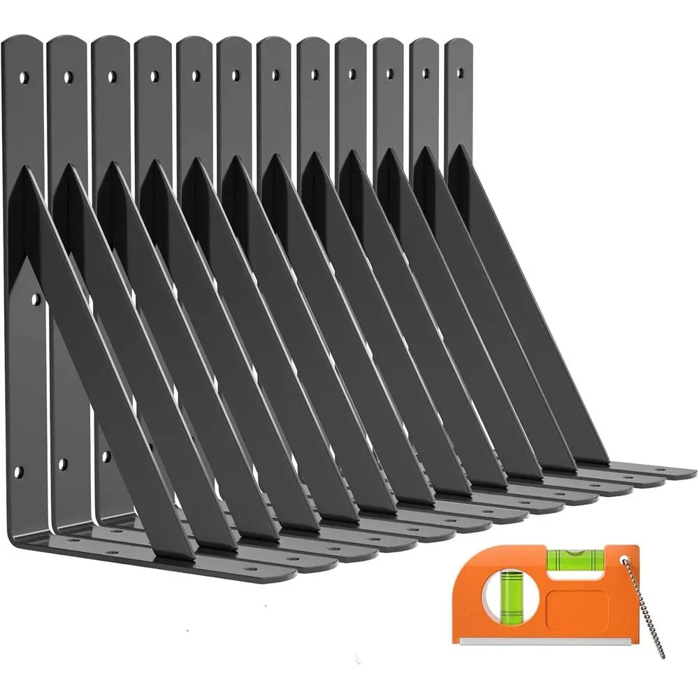 

12-Pack Heavy Duty Shel Bracket, 10 Inch Wall Shel Brackets it or 10 12 Inch loating Shelves, 90 Degree e, 250 LBS Max Load, Mou