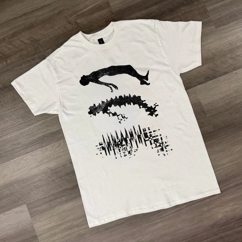 Abstract Human Silhouette Print Casual T-Shirt Cotton Graphic Oversized Unisex T-shirt Streetwear Trendy Cotton Y2k Short soft