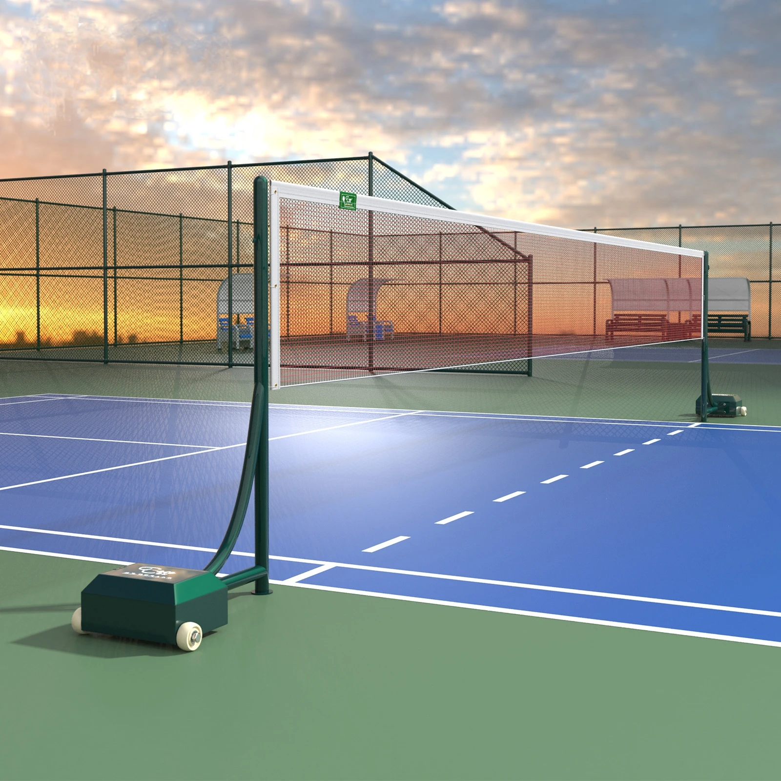 Complete Badminton Court Set Anti Slip PVC Flooring Net Posts Custom Sports Mat Indoor Installation