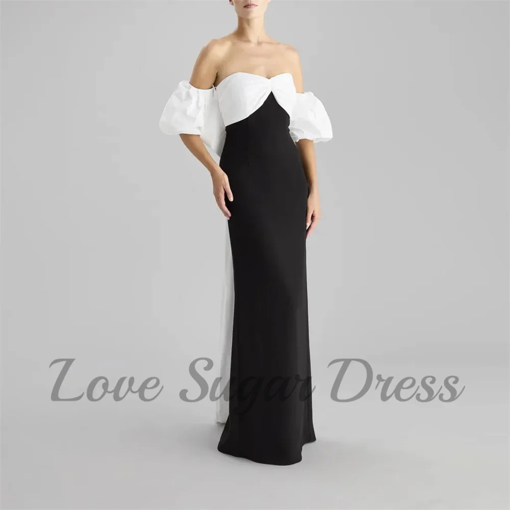 Robe de soirée élégante de style moderne pour femmes, manches bouffantes Blak, robe Quinceanera longue initiée, nœud, fête formelle, quoi que ce soit