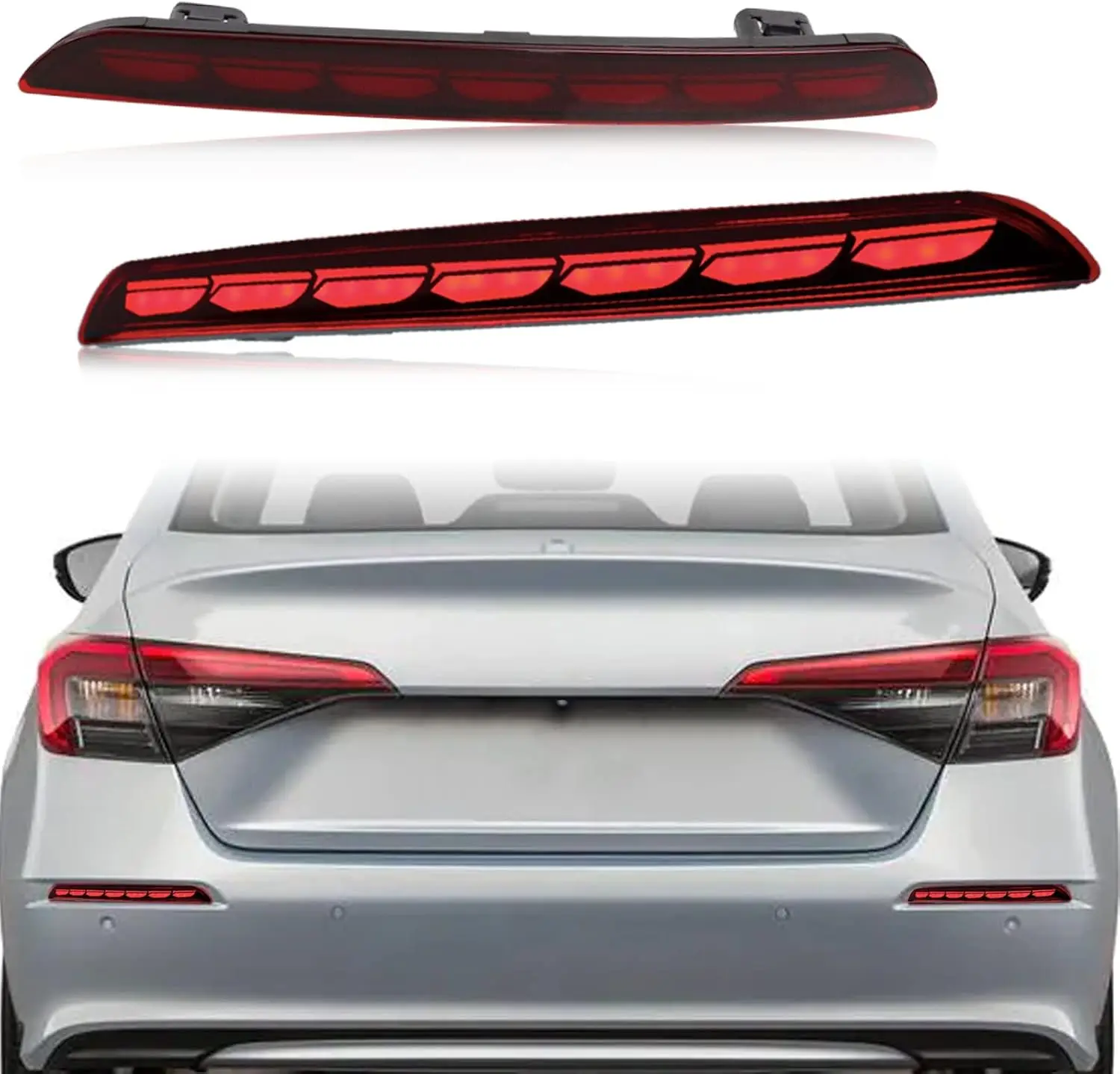 

LED Rear Bumper Fog Light for Honda Civic 2022-2023, Plug & Play Brake Tail Turn Signal