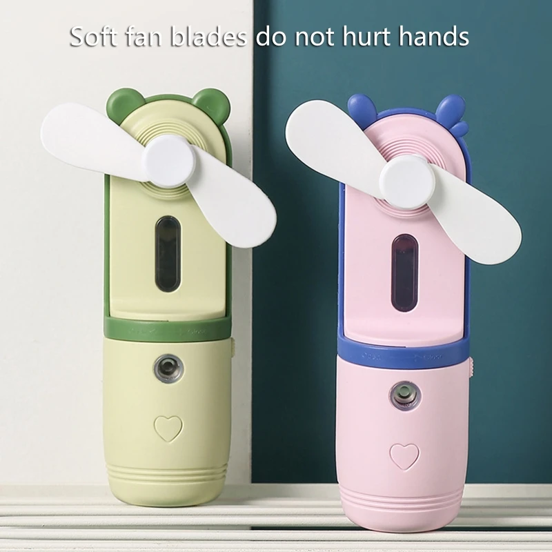 กลางแจ้งพัดลมระบายความร้อนพัดลม USB แบบชาร์จไฟได้พัดลมมือถือ Mini พัดลมสเปรย์น้ำการออกแบบการไหลของอากาศที่แข็งแกร่ง