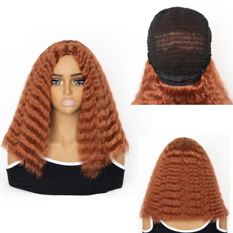 12-дюймовый парик боб с волнистой волной и реалистичной кожей головы подходит для женских повседневных, вечеринок и высококачественных волос на Хэллоуин.