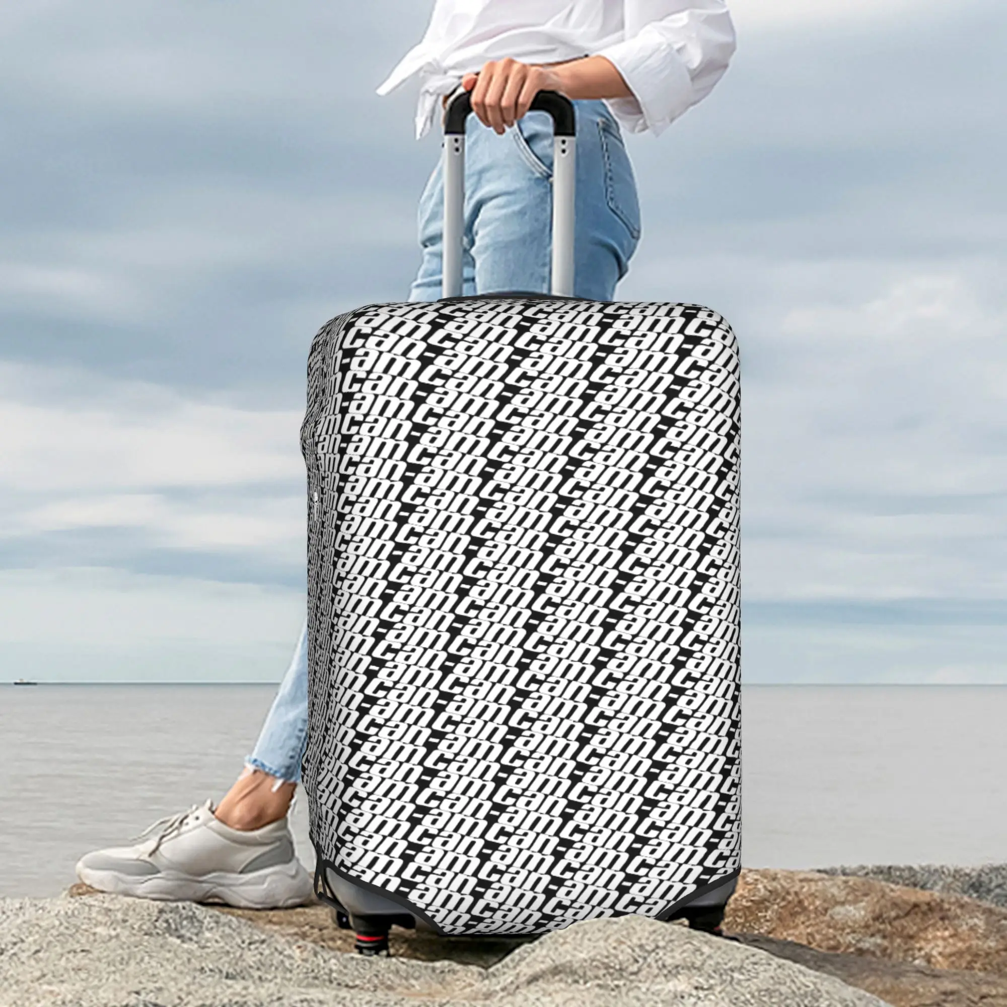 Custom Motorcycle BRP Can-Am Print Luggage Cover Elastic  Travel Suitcase Protective Covers Suit For 18-32 inch
