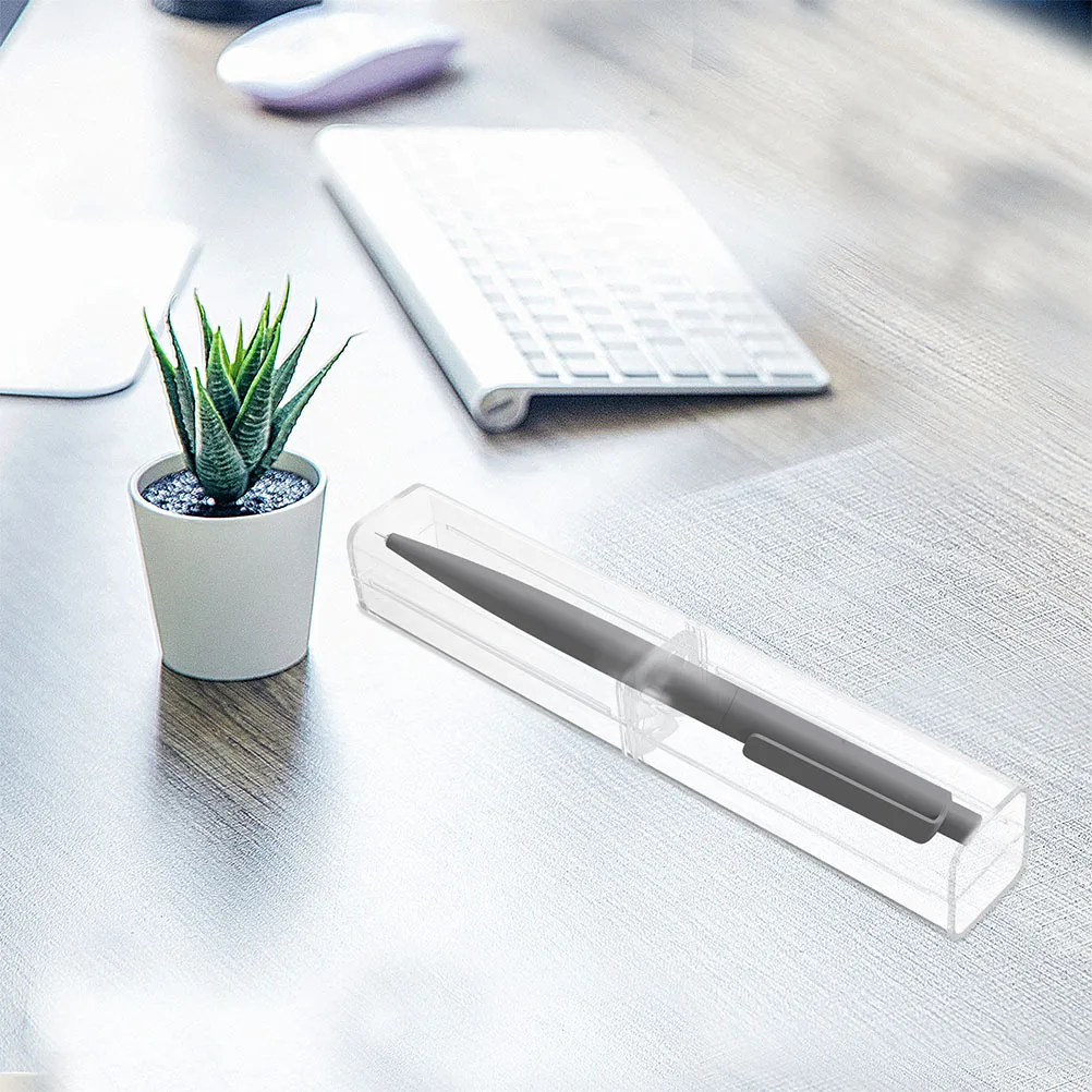 

20Pcs Clear Square Pen Box Transparent Pen Organizer Plastic Storage Case for Pens Erasers Markers Clear Plastic Pencil Case