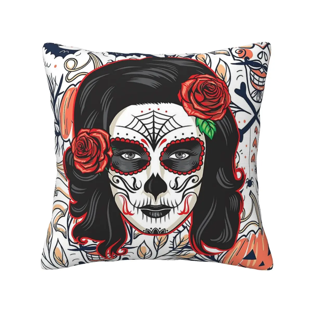 

Bootiful Cool Skull Tattoo Woman Pattern Gift Soft fabric Digital printing 20x20in home decor sofa cushion Dropshipping