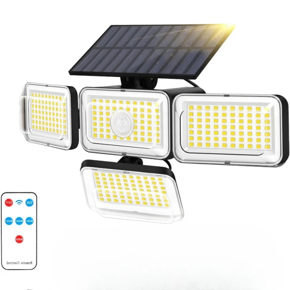 

288 LED Solar Lights Outdoor Security Lights With Remote Control Motion Sensor Lights Flood Wall Lamp Waterproof
