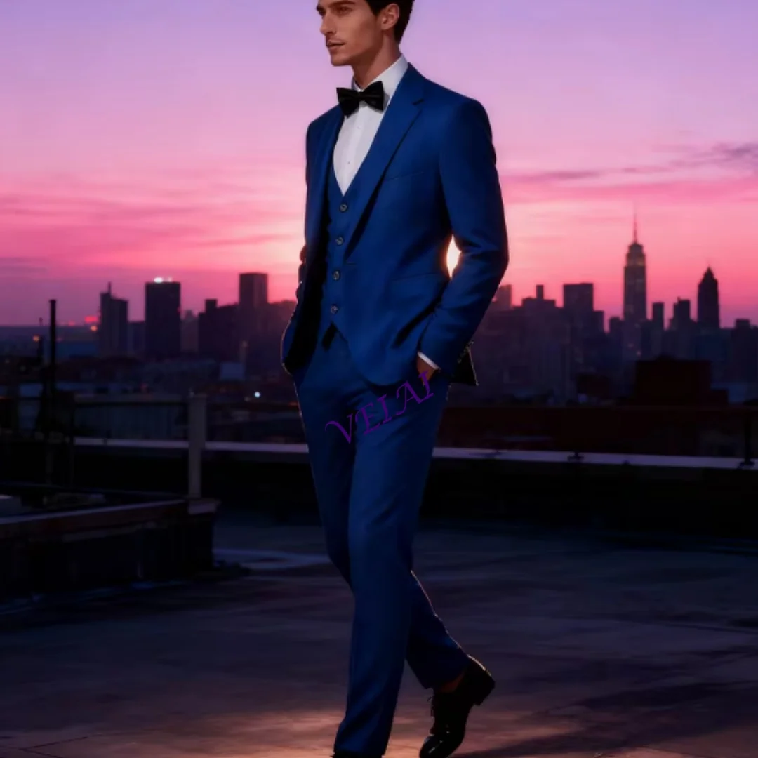 

CustomizedEmerald Green Slim Fit 3-Piece Men's Suit Set - High-Quality Fashion Male Formal Party Clothing with Jacket Vest Pants