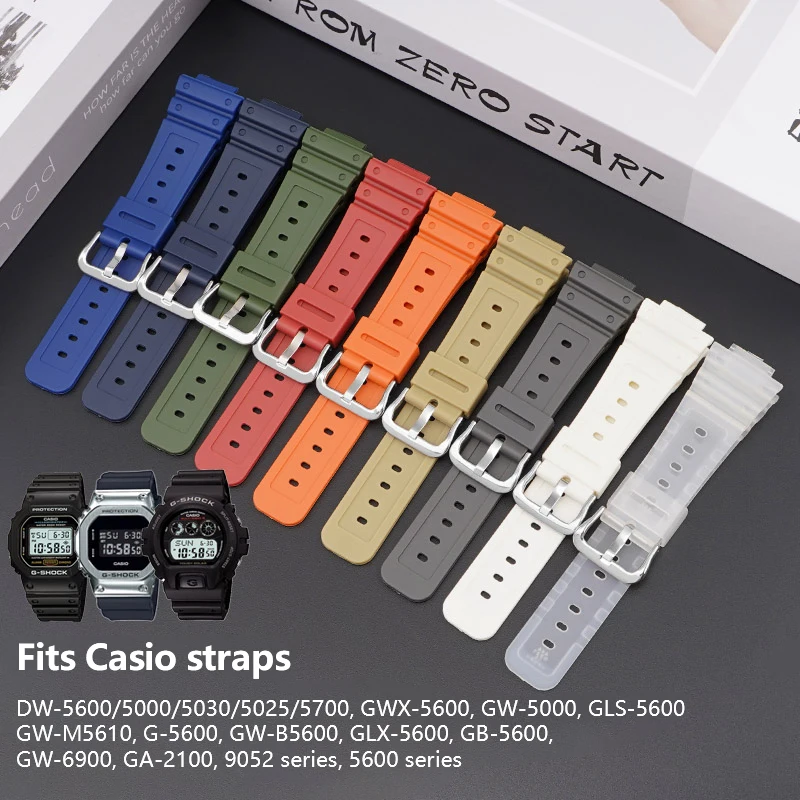 Silicone Band for DW5600/5000 Rubber Strap for Casio 9052 5600 6900 Series Sport Waterproof Replacement Band Accessories