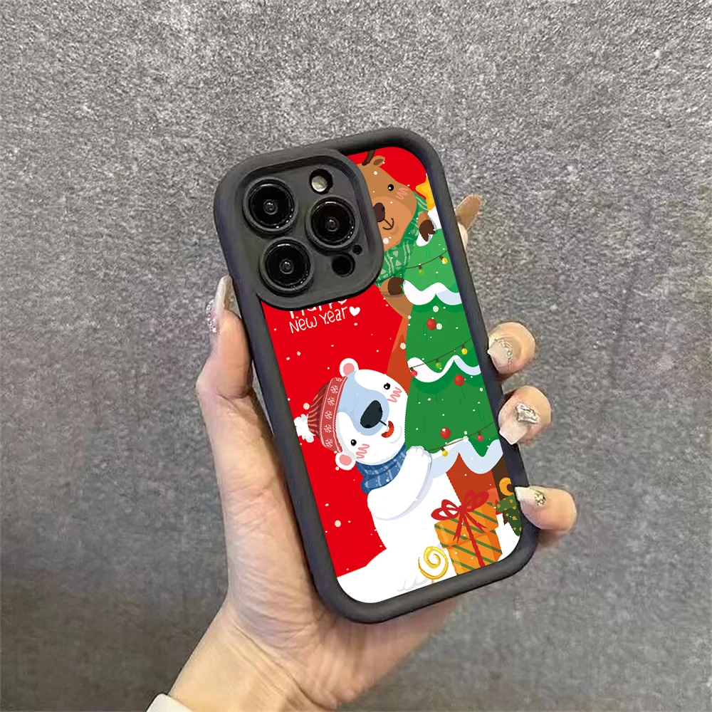 Di Natale Babbo Natale Pupazzo di Neve Cassa Del Telefono Per Realme 13 12 Pro Plus 5G 11 10 C67 C65 C61 C63 C55 C51 C35 GT 6 6T Neo 6 Copertura Morbida