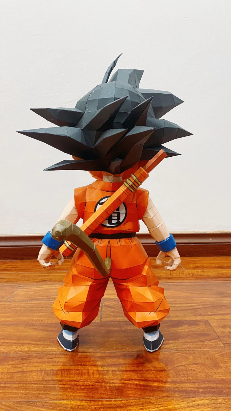 0.5m SonGoKu Paper Model Japanese Anime Figures Papercraft 3D DIY Puzzle Handmade Toy Gift Home Decor Desk Decoration Sculpture