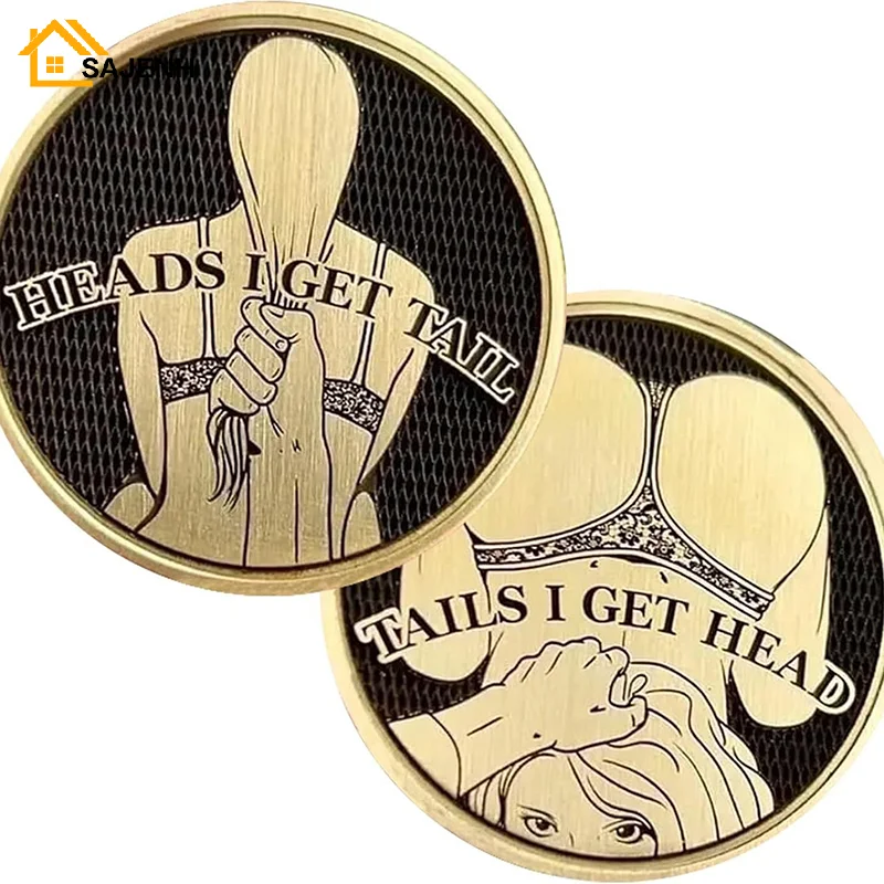 1PC Sexy Woman Coin Funny Heads And Tails Coins Heads I Get Tail Tails I Get Head Double Side Adult Sexy Coin Lucky Token Gift