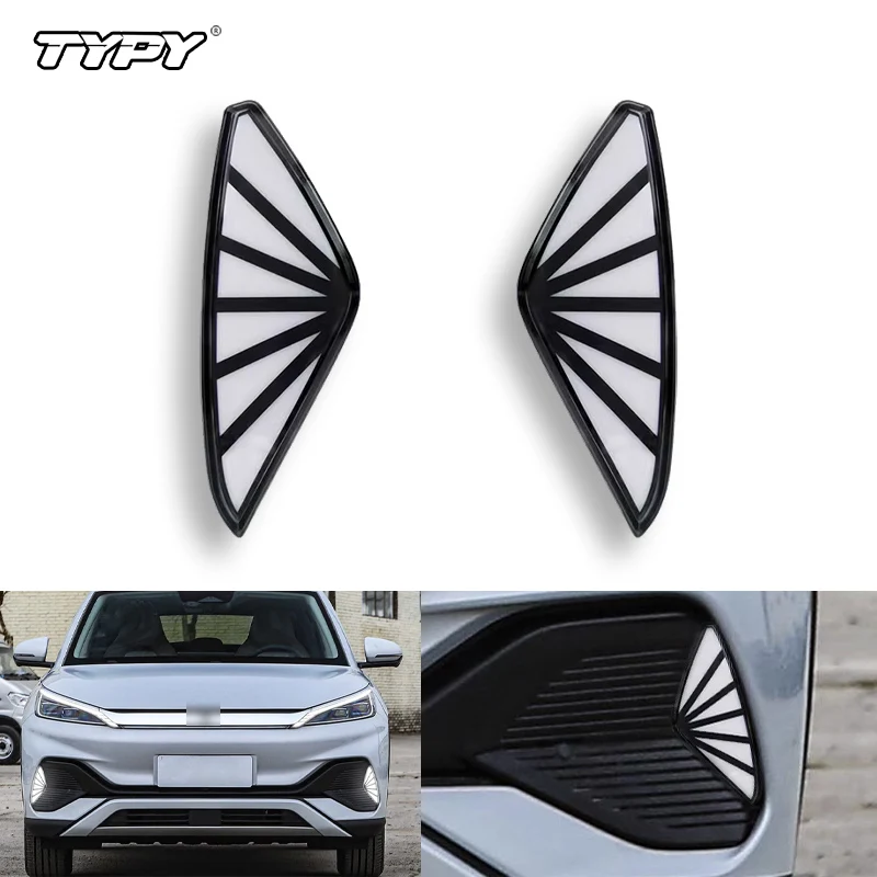 

TYPY Автомобильные светодиодные дневные ходовые огни для BYD YUAN PLUS 2022 2023 2024, крышка противотуманной фары DRL с указателем поворота, передняя противотуманная фара