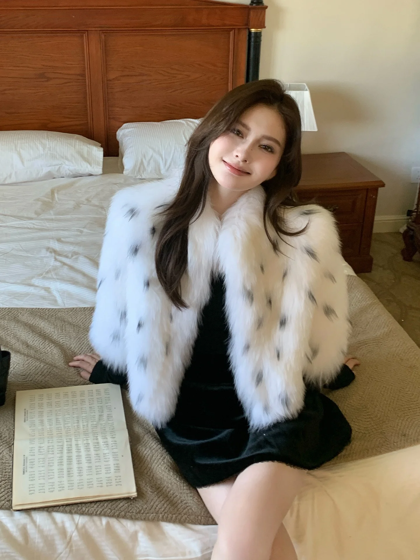 

Облачное бархатное меховое пальто женское ort шило в горошек зимнее новое Sle Celebri теплое меховое пальто Ba повседневное молодежное несъемное