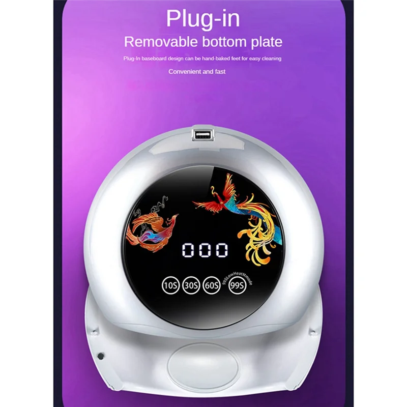 Lampu Manikur Cahaya Merah Panjang Gelombang 660Nm DENGAN Daya Tinggi 360 °   Mesin Fototerapi Pengeringan UV Lampu Kuku LED Colokan EU