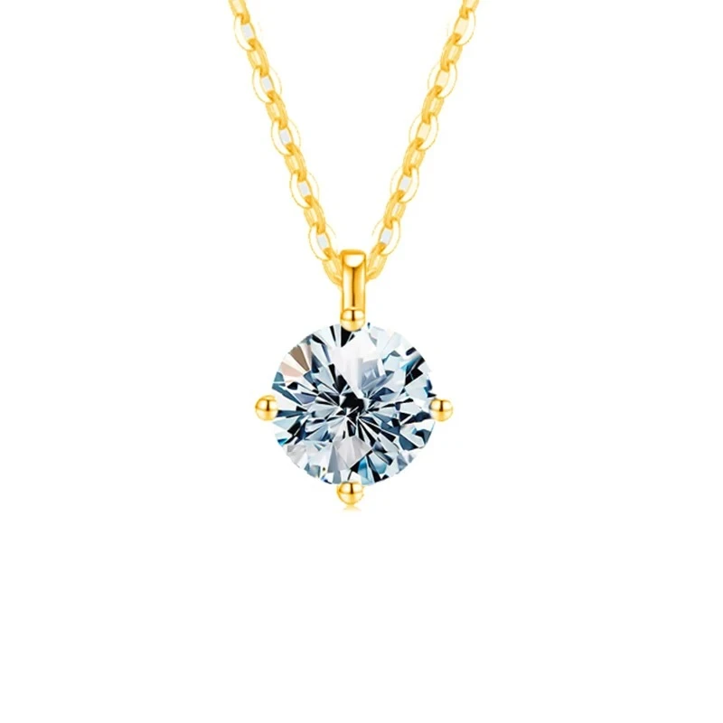 DWJ 1-3ct Real Moissanite Diamond Necklace for Woman Wedding Daily Wear Party Original 925 Sterling Silver Luxury Fine Jewelry
