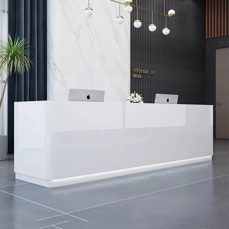 White Beauty Reception Desks Shop Modern Bar Luxury Industrial Restaurant Reception Desks Display Escritorio Lounge Furniture 5
