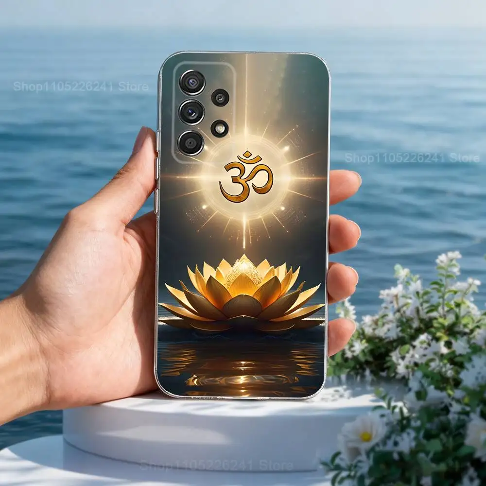 Indian Yoga A-Aum O-Om para Samsung A51,71,30,S10,9,20,Ultra,FE,Lite, S23,21,22,PIus,transparente,funda de silicona para teléfono