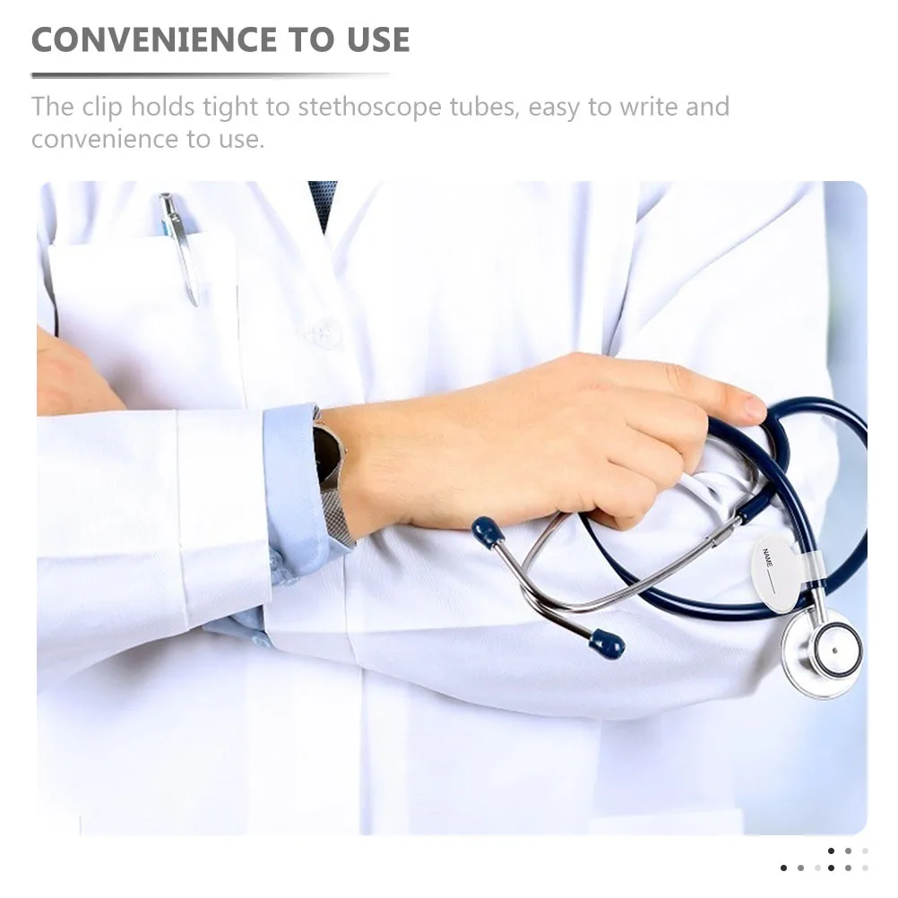 6 قطعة سماعة الطبيب اسم العلامة حامل معرف تحديد لوحة التصميم الإبداعي سهلة الاستخدام وتحديد مشبك العلامة