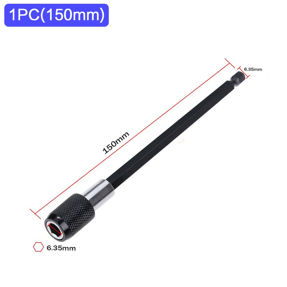 STONEGO 1PC/3PCS 1/4 Zoll Quick Hex Schaft Release Magnetische Elektrische Schraubendreher Verlängerung Bit Halter 60/100/150mm Verlängerung Stange