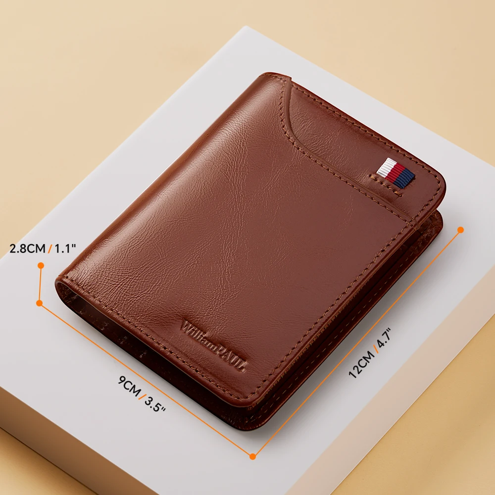 Leather men's wallet, fashionable multifunctional coin money bag, retro casual card bag