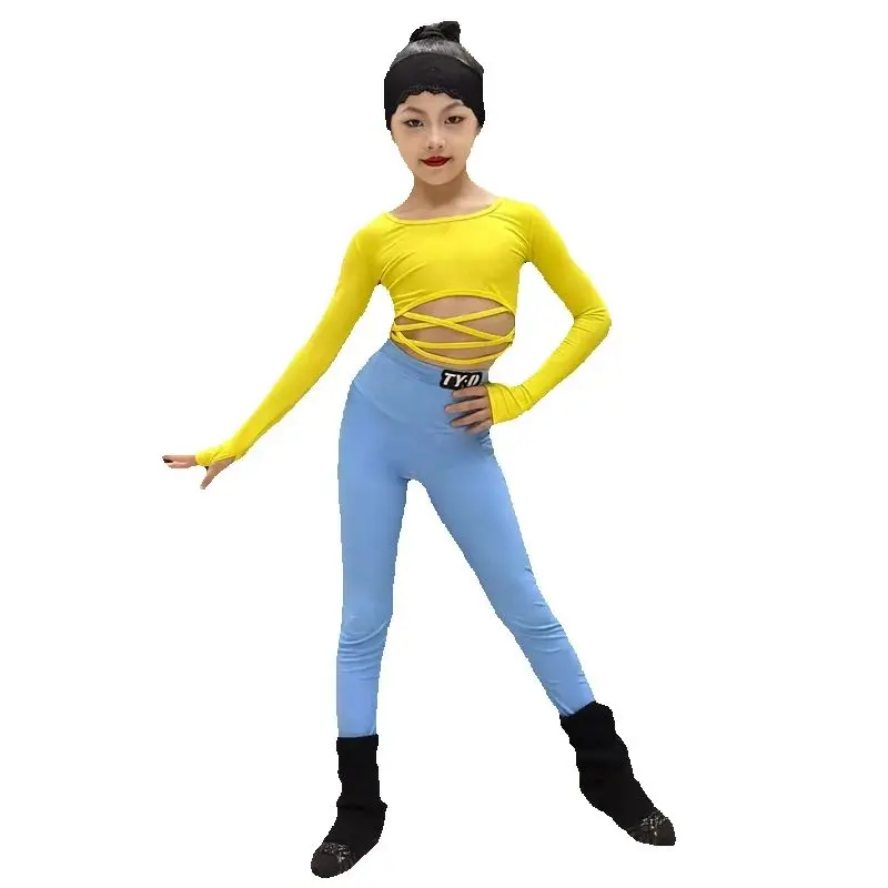 ชุดฝึกซ้อมเต้นละตินสำหรับเด็ก ชุดแสดงเต้นรำรุมบ้าละตินสำหรับเด็ก ชุดเต้นแทงโก้บอลรูมสำหรับเด็กผู้หญิง DW11097