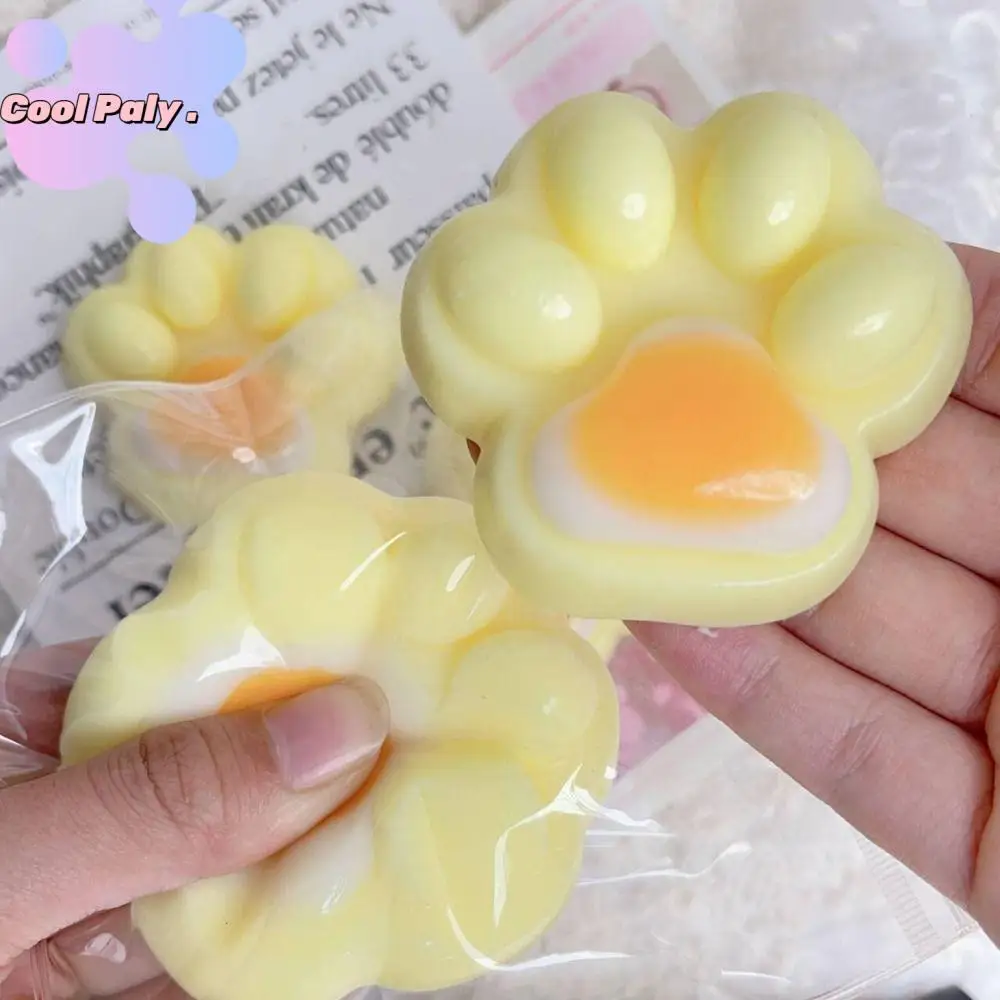 สามสี Rainbow MINI Cat PAW Squeeze ของเล่นไข่ Sensory ของเล่นการ์ตูน Fidget ของเล่น 3D Cat PAW Pinch Decompression ของเล่น