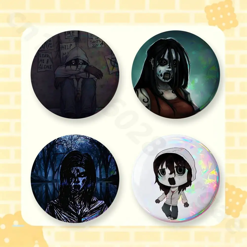 Kate the C-Chaser S-Slenderverse 2 Pieces Badge Brooches on Backpack Clothes Handmade Round Enamel Pins for Jewelry