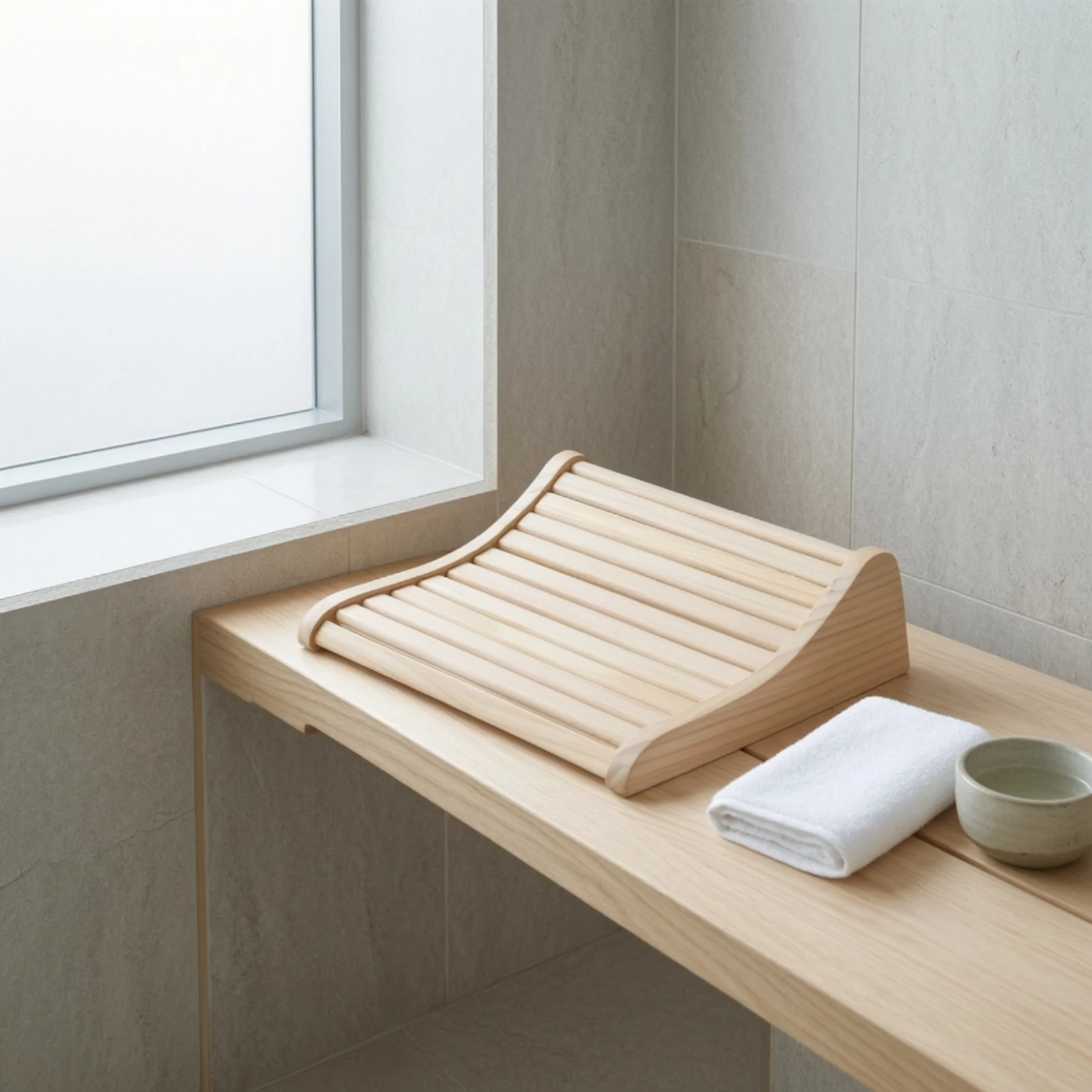 Wooden Sauna Backrest Slatted Sauna Backrest Accessory Slimline Compact for DIY Builders, Steam Room, Home Spa