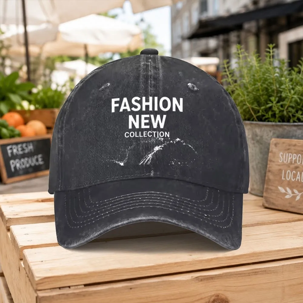Water Splash Print Unisex Baseball Cap, Washed Cotton Casual Outdoor Cap for Hiking Camping Sports
