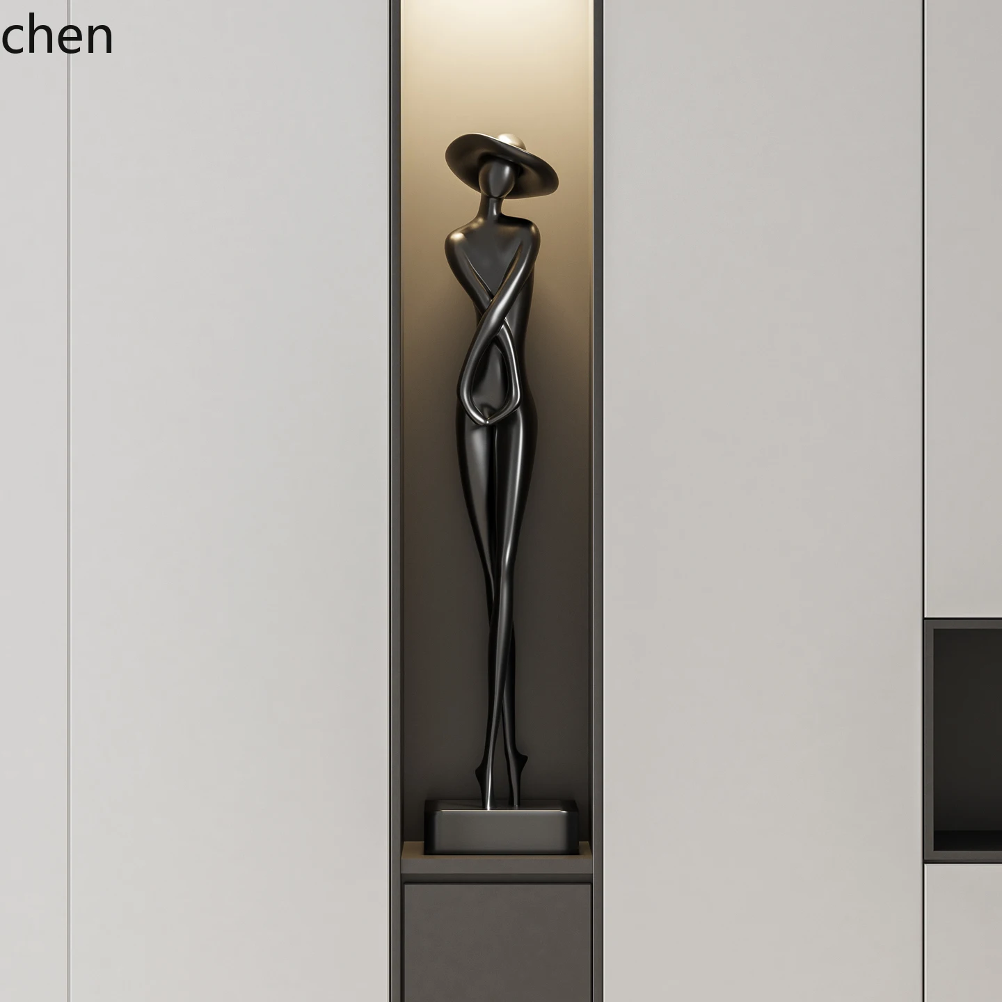

LXC Light Luxury Entrance Cabinet Ornament Vertical High Figure Sculpture Living Room TV Cabinet Decoration Artistic Sense