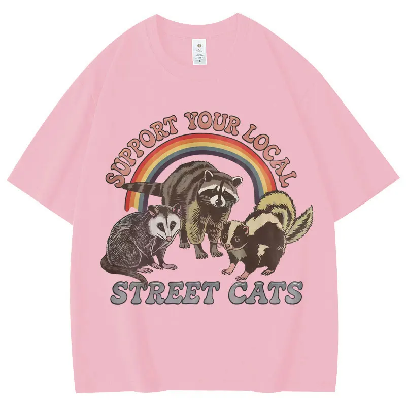 Donne Vintage Divertente Racoon Meme Graphic T-shirt Uomo Donna Abbigliamento Moda T-shirt a maniche corte Estate Casual Top traspirante