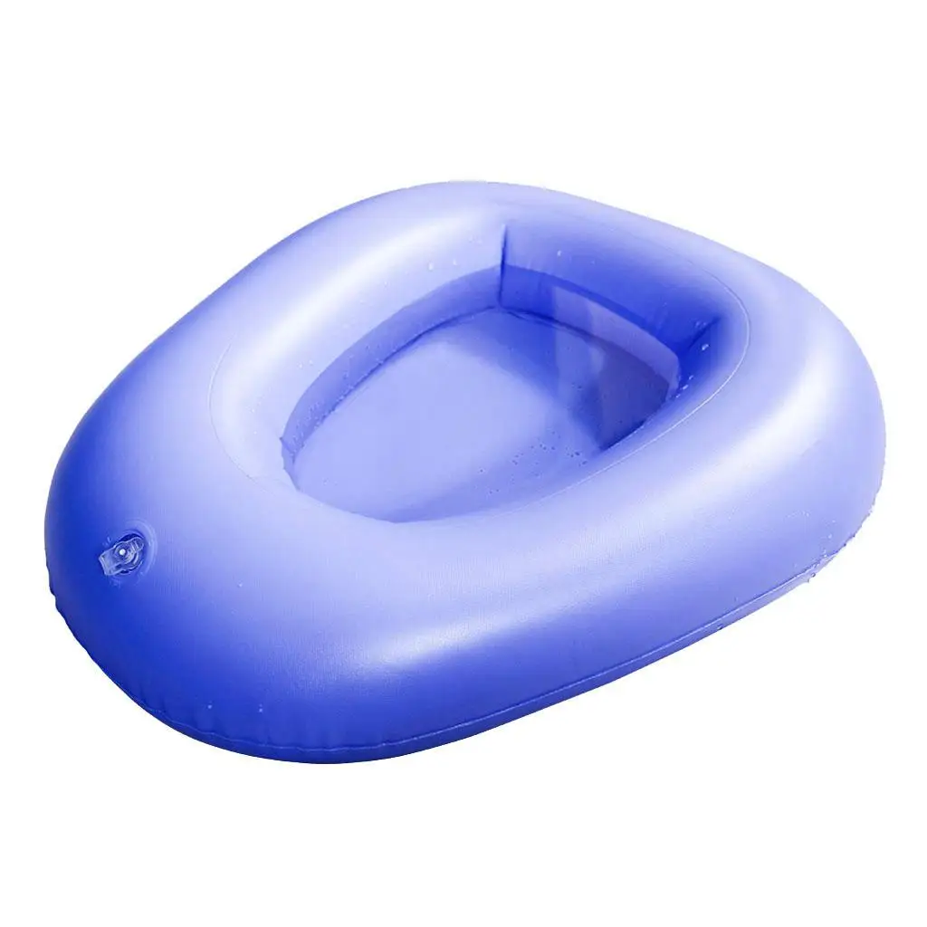 Inflatable Potty Cushion Lightweight PVC Bedpan Smooth Air Bed Pan for Home Hospital Camping Patient Aid