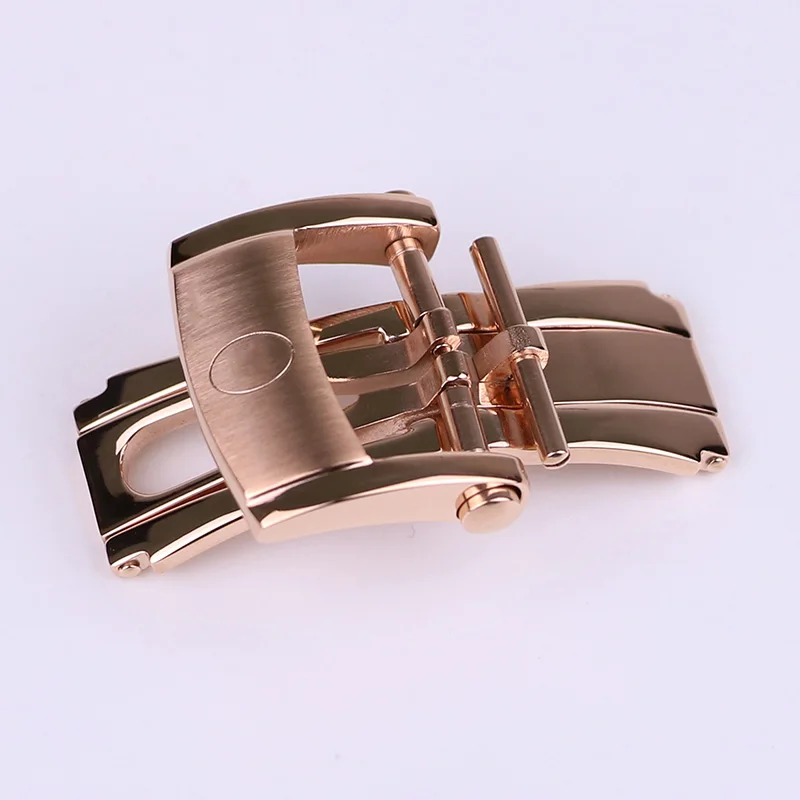 

XIANERSHANG Luxury P-amigiani Belt Buckle Rose Gold 316L Stainless Steel Butterfly Buckle 18MM Folding Clasps Watch Accessories